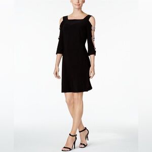 MSK Black Cold Shoulder Dress with Open Sequin Arms